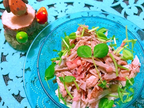 シャキッと牛蒡とふわふわ鶏ささみの雑穀ぷちサラダ